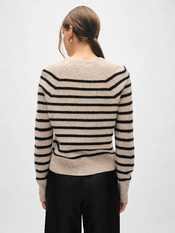 Cashmere Ribbed Striped Henley