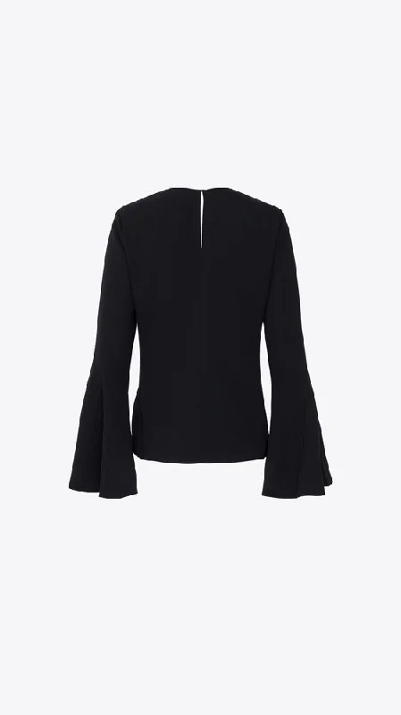 Flutter Sleeve Blouse - Black