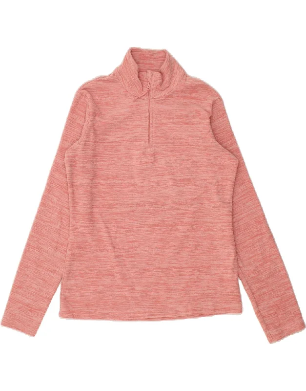 MOUNTAIN WAREHOUSE Womens Zip Neck Fleece Jumper UK 12 Medium  Pink