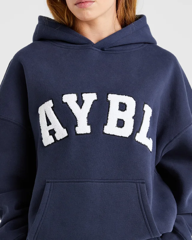 Varsity Oversized Hoodie - Navy