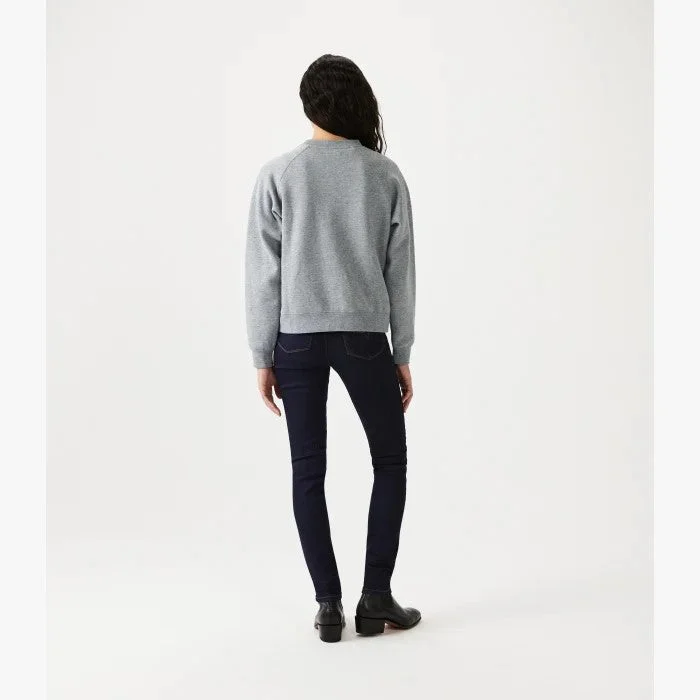 RMW Womens Script Crew Neck Fleece - Grey-Blue