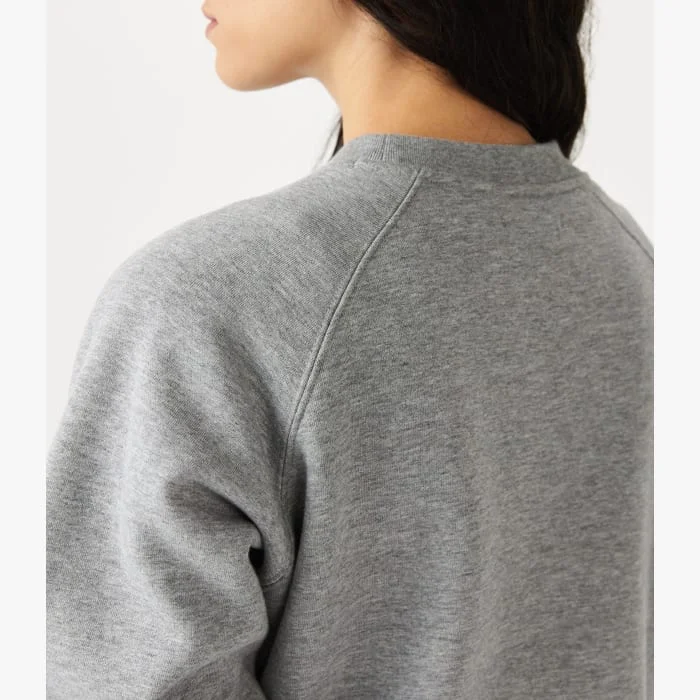 RMW Womens Script Crew Neck Fleece - Grey-Blue