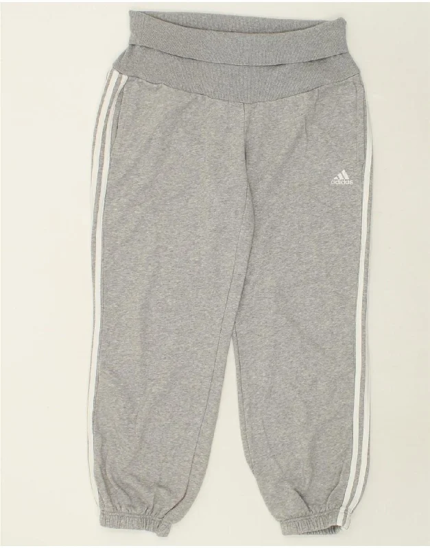 ADIDAS Womens High Waist Tracksuit Trousers Joggers UK 16/18 Large Grey