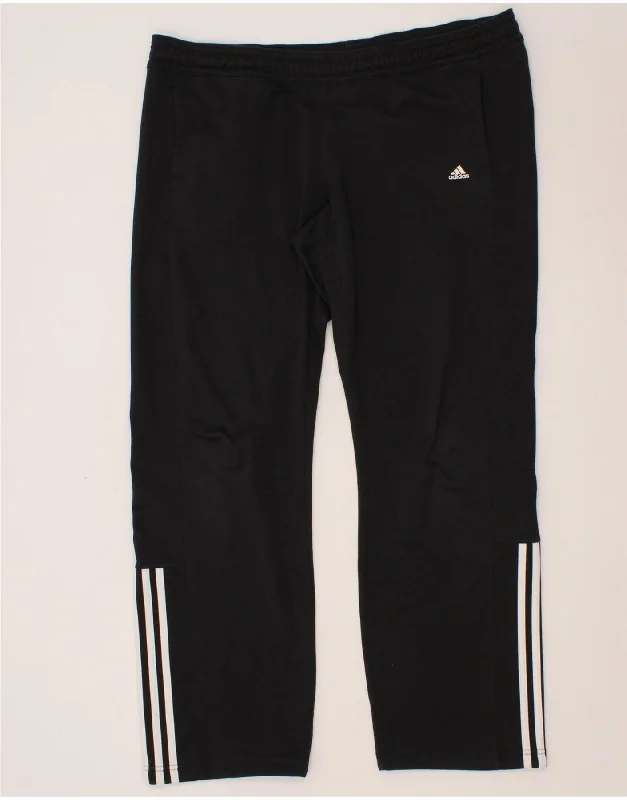 ADIDAS Womens Tracksuit Trousers UK 16/18 Large Black Polyester