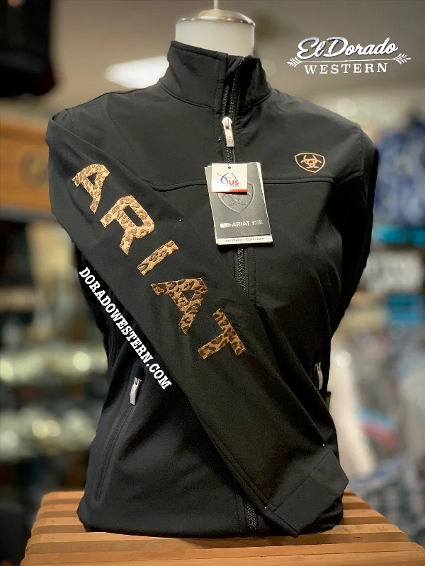 Ariat Women's New Team Softshell Jacket - BLACK/LEOPARD