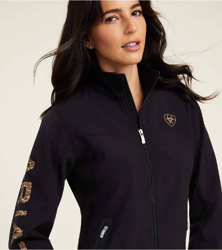 Ariat Women's New Team Softshell Jacket - BLACK/LEOPARD