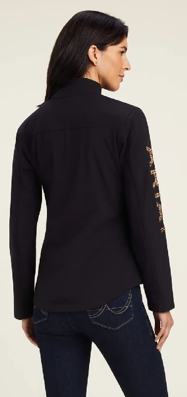 Ariat Women's New Team Softshell Jacket - BLACK/LEOPARD