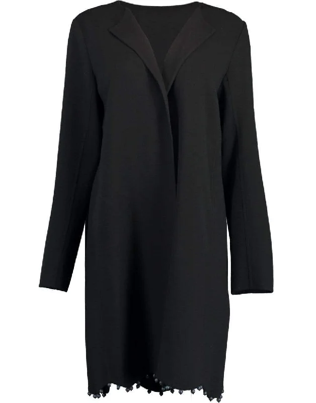 Black Collarless Coat