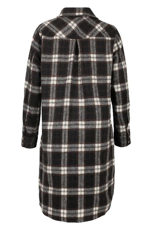 Brushed Chocolate Checks Coat | Chocolate Checks | 6033ZR