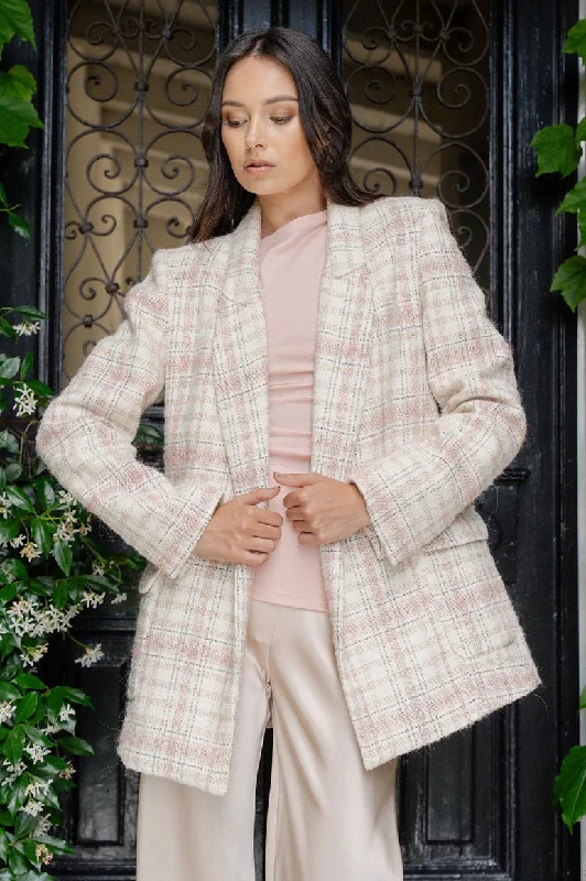 Caitlin Crisp Marjorie Blazer - Pink Tweed