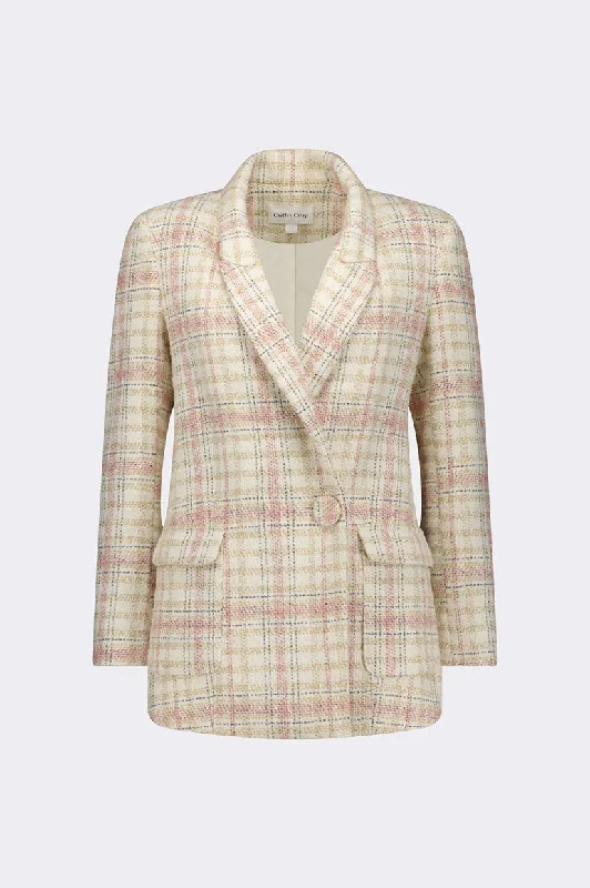 Caitlin Crisp Marjorie Blazer - Pink Tweed