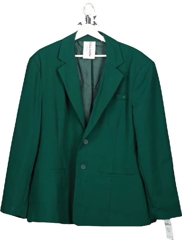 Collusion Green Oversized Single Breasted Blazer UK S