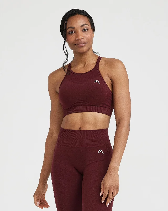 Effortless Seamless High Neck Bralette | Rosewood