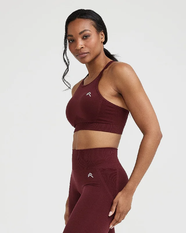 Effortless Seamless High Neck Bralette | Rosewood