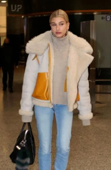 Hailey Bieber Fur Coat