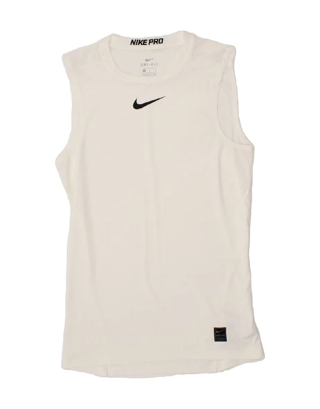 NIKE Womens Vest Top UK 14 Large White Polyester