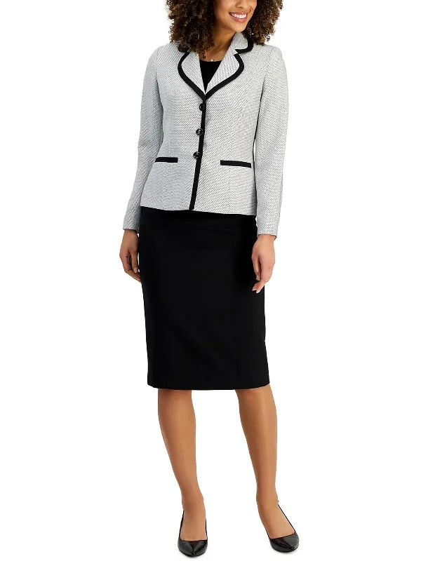 Petites Womens Woven 2PC Skirt Suit