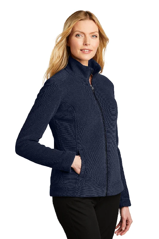 Port Authority Womens Ultra Warm Brushed Fleece Full Zip Jacket - Insignia Blue/River Navy Blue