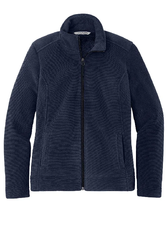 Port Authority Womens Ultra Warm Brushed Fleece Full Zip Jacket - Insignia Blue/River Navy Blue