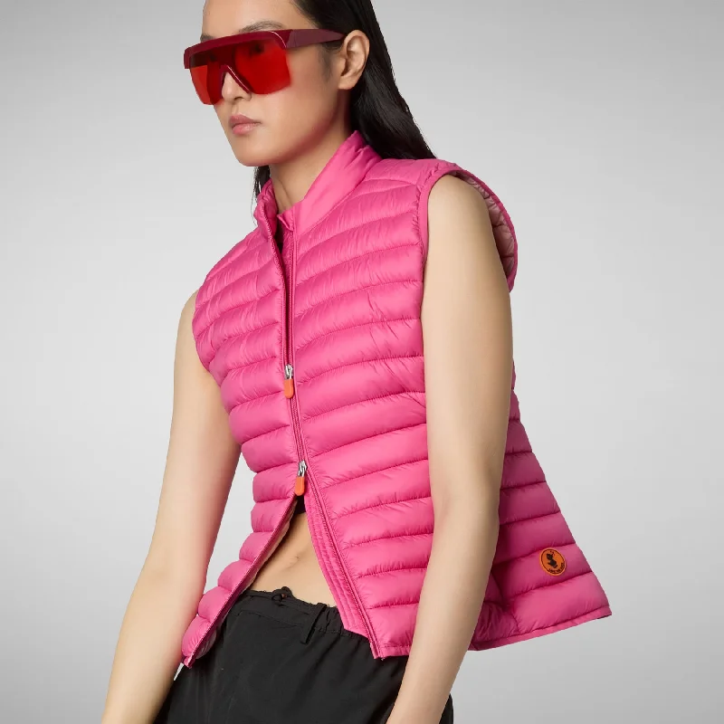 WOMEN'S ANITA PUFFER VEST IN GEM PINK