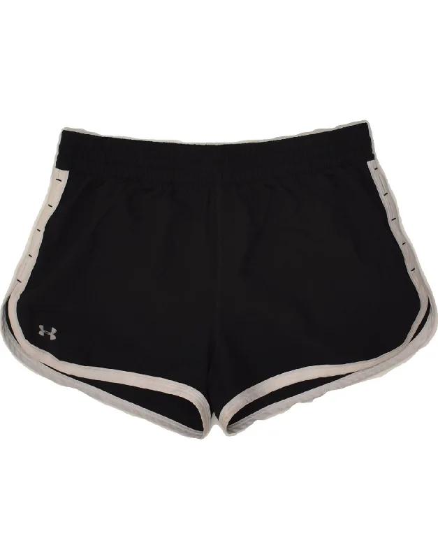 UNDER ARMOUR Womens Heat Gear Sport Shorts UK 14 Medium Black