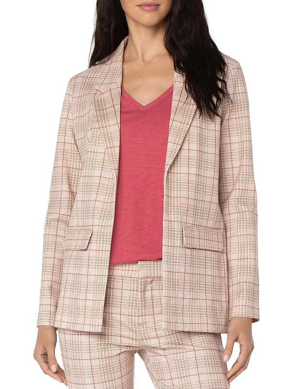 Womens Collared Suit Separate Open-Front Blazer