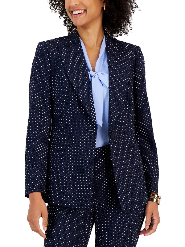 Womens Jacquard One-Button Blazer