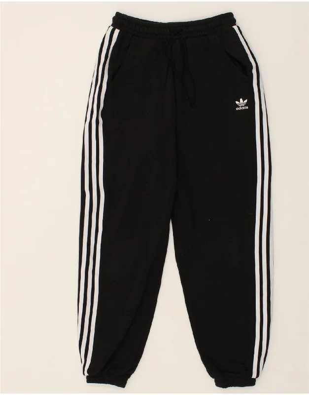 ADIDAS Womens Tracksuit Trousers Joggers UK 6 XS Black Cotton