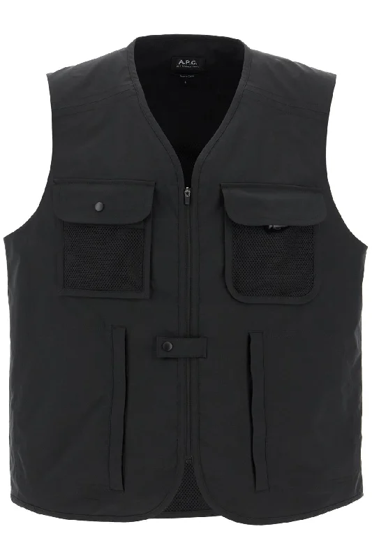 ""alban technical fabric vest for PSAIY H02949 FAUX NOIR