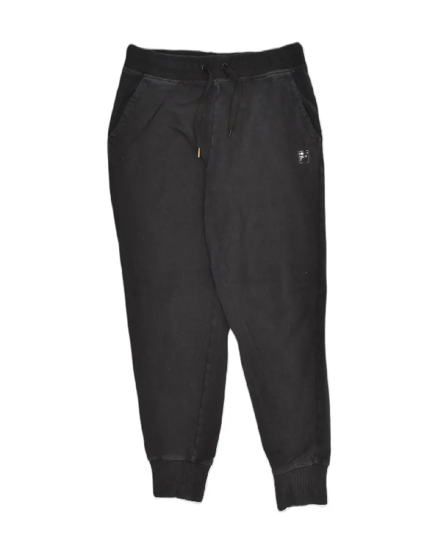 FILA Womens Tracksuit Trousers Joggers UK 12 Medium Black Cotton