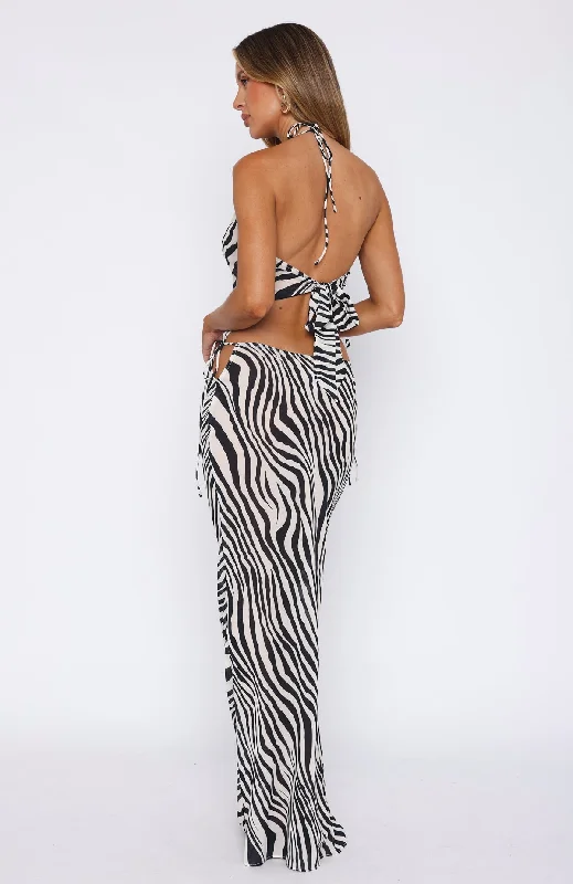 Luminous Maxi Skirt Zebra