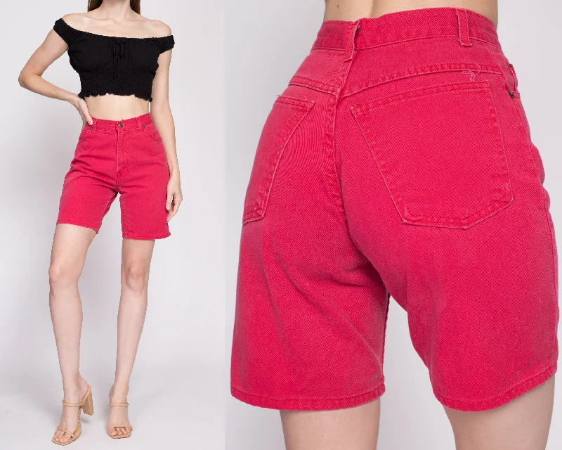 90s Red High Waisted Jean Shorts - Extra Small, 25""