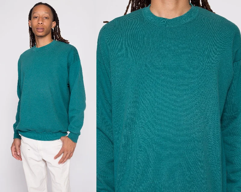 90s Teal Green Crewneck Sweatshirt - Men's Large