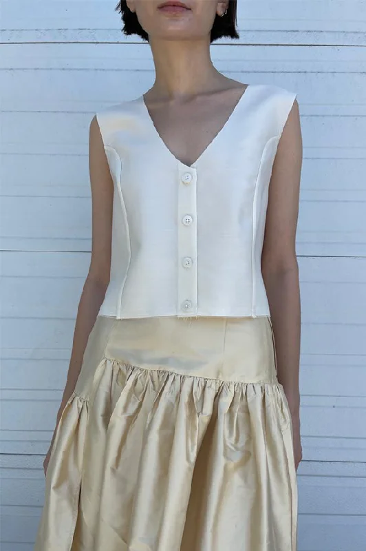 Silk Garden Skirt in Cream