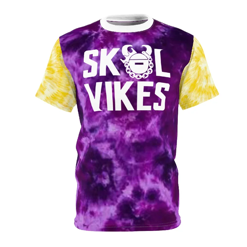 Unisex Cut & Sew Tee - Purple/Gold Tie-Dye - Vikes