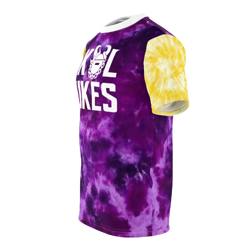 Unisex Cut & Sew Tee - Purple/Gold Tie-Dye - Vikes