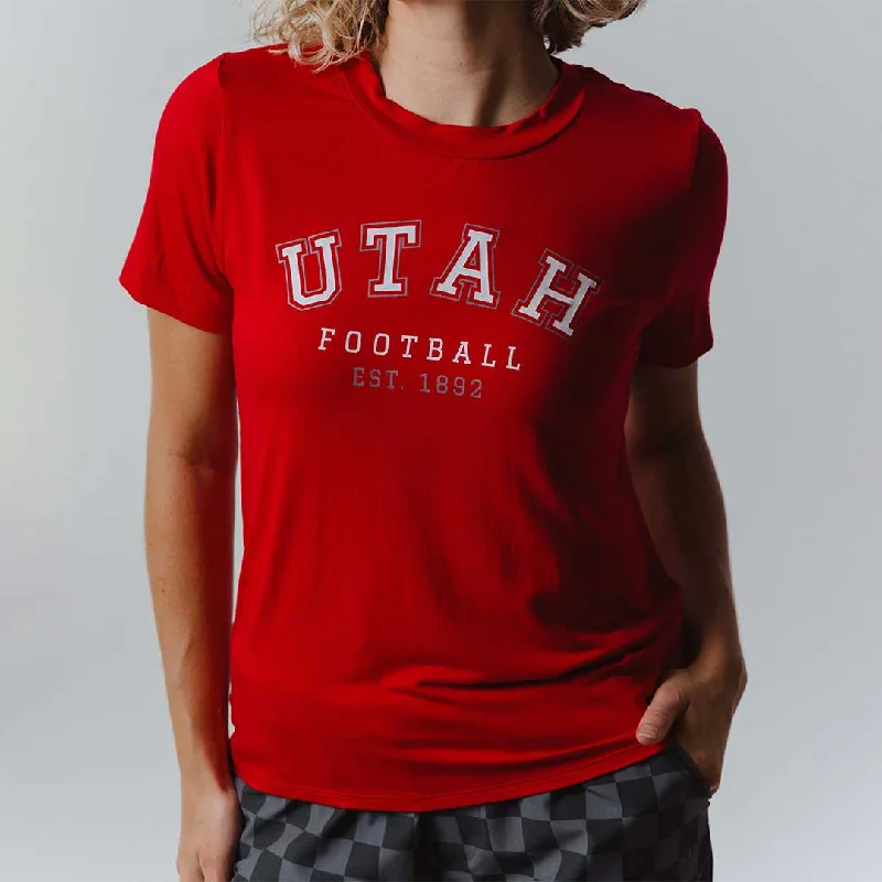 Utah Boyfriend Tee, Red Utah Football