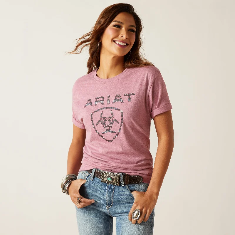 10047402 Ariat Women's Shield SS Tee Mesa Rose