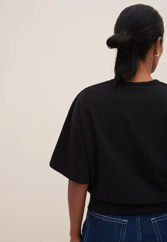 Boxy Rib T-Shirt - Black