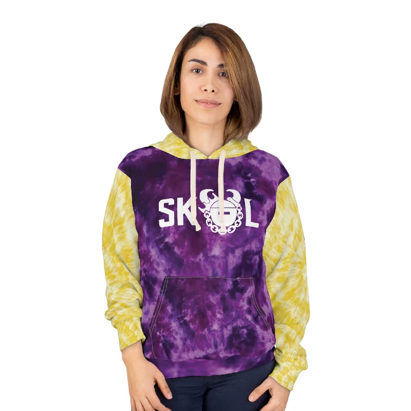 Unisex Pullover Hoodie - Purple/Gold Tie-Dye - The Original