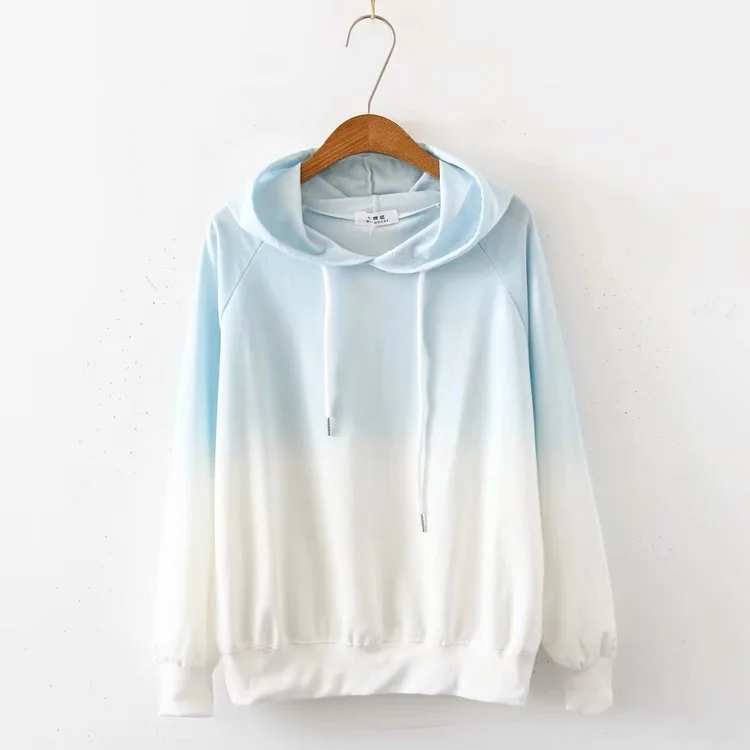 Cute gradient long-sleeved hoodie  291