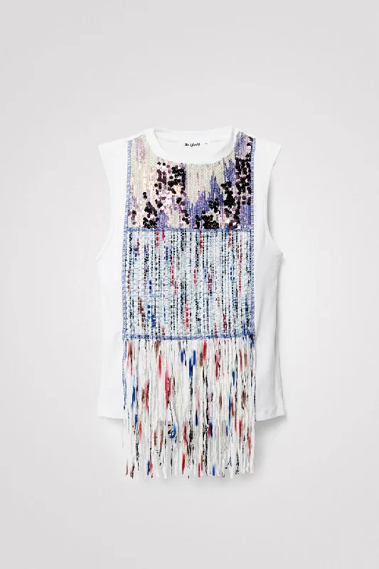 Desigual Patchwork Top with Fringe