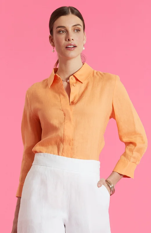 Dora Linen Tunic - Papaya