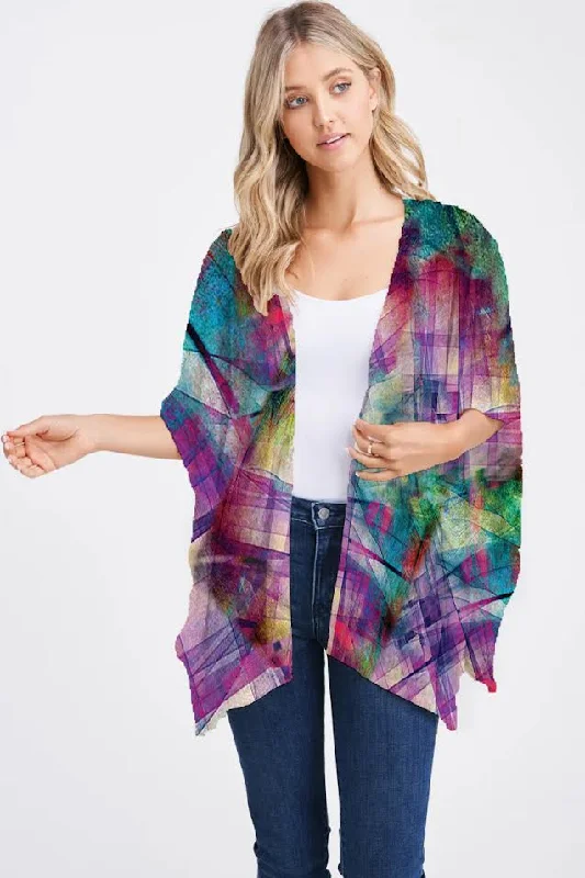 Shawl Wrap Multi Color Purple Sheila c0099 242