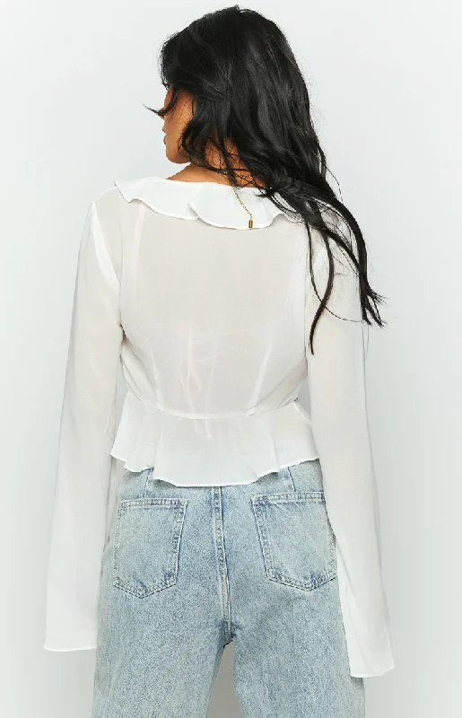 Kazan White Frill Top