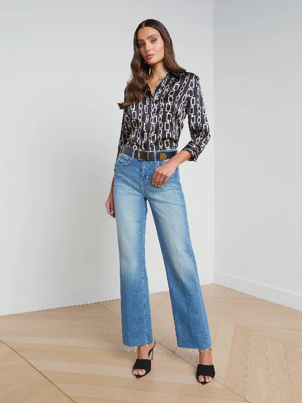 L'Agence Tiana High Rise Wide Leg Jean in Cowan