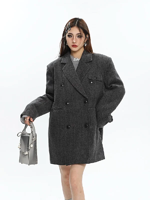 Tia Long Sleeve Button Up Long Sleeve Short Coat