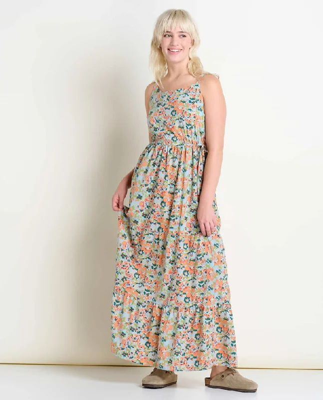 Women's Sunkissed Tiered Sleeveless Dress - Papaya Geranium Print