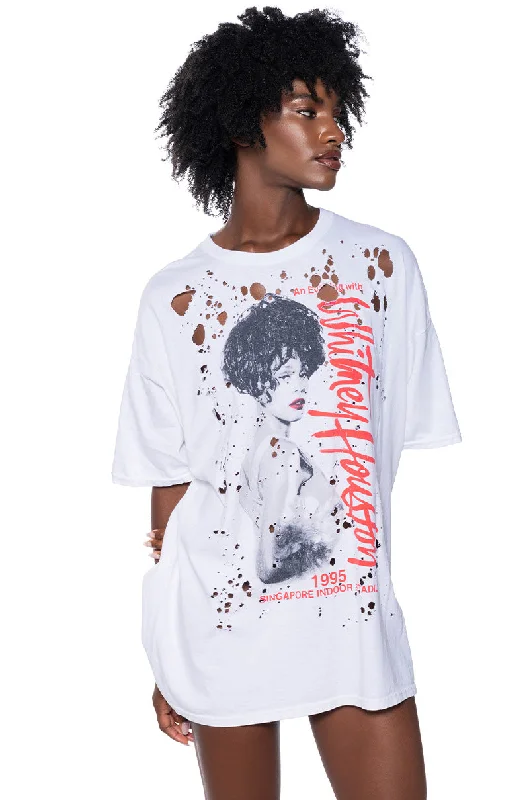 WHITNEY HOUSTON GRAPHIC T SHIRT DRESS