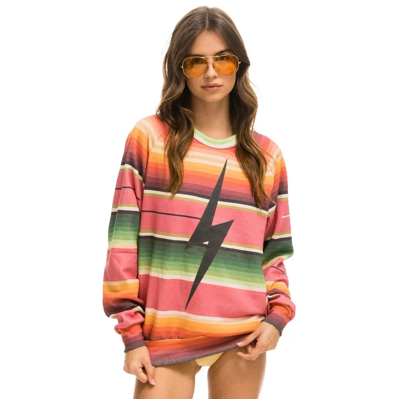 Aviator Nation Pink Serape Bolt Stitch Sweatshirt